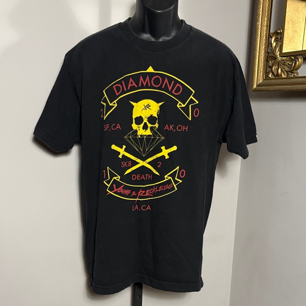 LAST CHANCE Young & Reckless x Diamond Large Black T Shirt